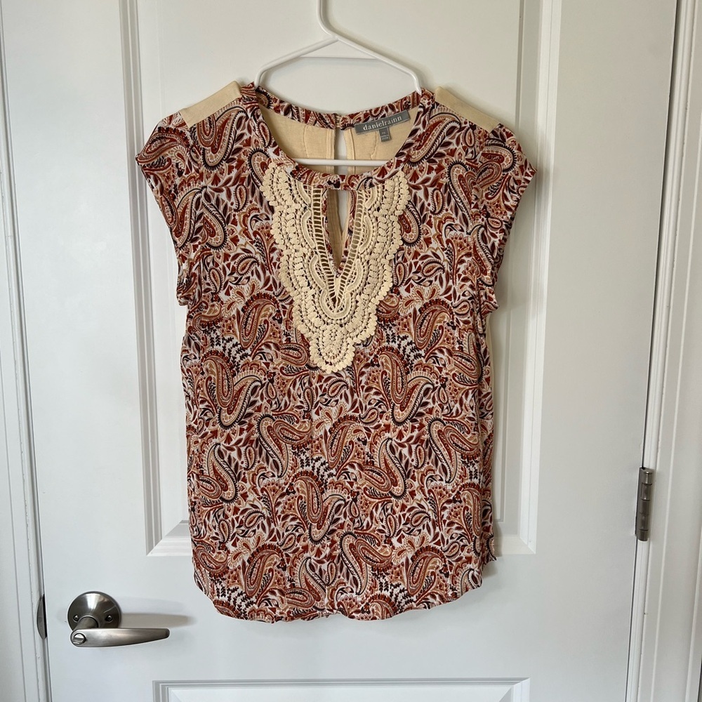 Daniel Rainn Paisley Lace Blouse